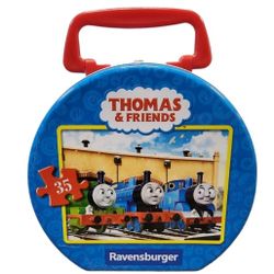 2012 Ravensburger Thomas & Friends Snowy Day Puzzle With Tin 35pcs