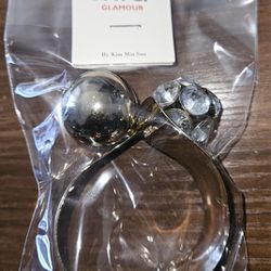2 Pack: Mia Glamour Crytal Ball Cuff Bracelet