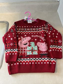 BRAND NEW WITH TAGS! PEPPA PIG CHRISTMAS SWEATER. SIZE 3T (2-3 YEARS)