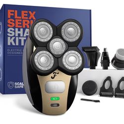 Freebird FlexSeries Electric Head & Body Hair Shaver - Mens Cordless Rechargeable Wet/Dry Skull Bald Head
