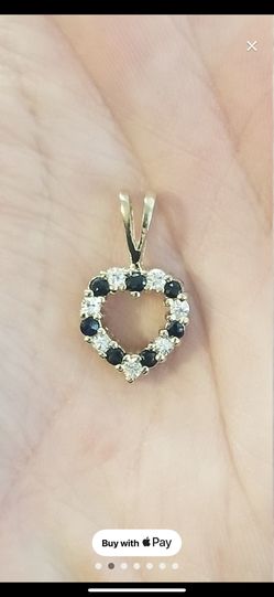 Reversible Heart Shaped Pendant With Sapphire Andcz And Ruby‘S And Cz