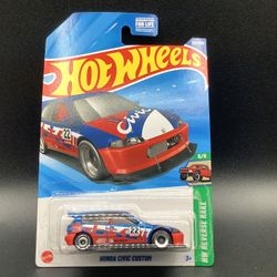Hot Wheels 2025 Red Blue Honda Civic Custom 201/250 HW Reverse Rake 5/5 L Case