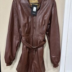 Fashion Nova Leather Romper