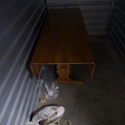 Vintage Large Maple Wood Drop Leaf Table Dining Table Harvest Farmhouse Cushman Creations 72" EH60