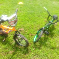 Two children's bicycles—two for the price of one.