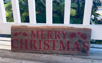Merry Christmas hand painted wood sign