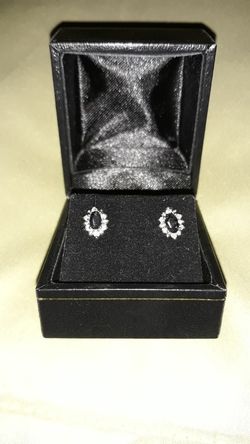 Sapphire and Diamond gold earrings