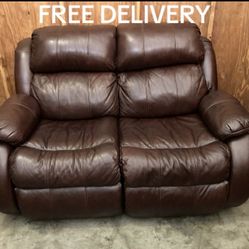 Leather Recliner Loveseat Couch - Free Delivery
