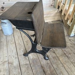 Old Refurbished School Desk