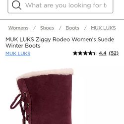 Muk Luk Suede Boots 7.5 Women's