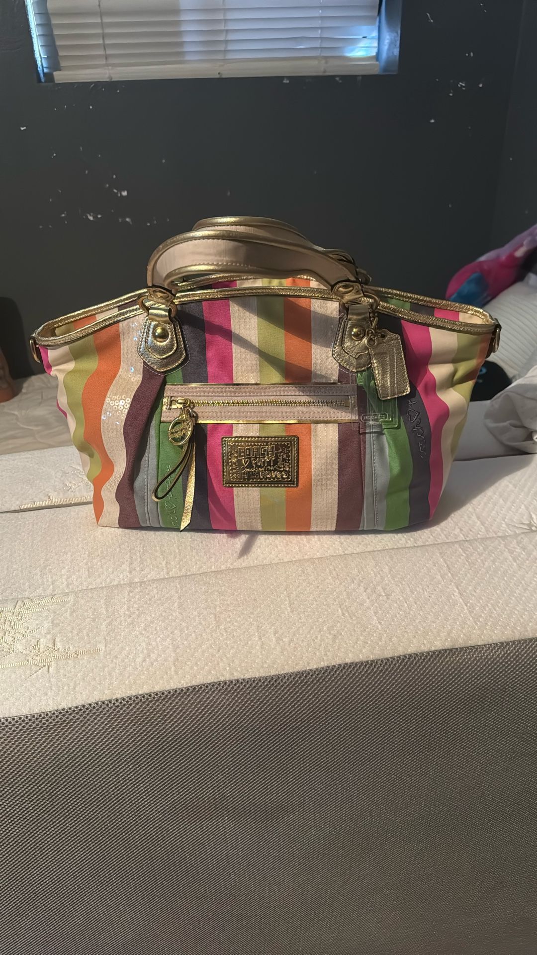 Coach Vintage Poppy Tote No Straps Only Hand Bag Good Condition 👍🏻