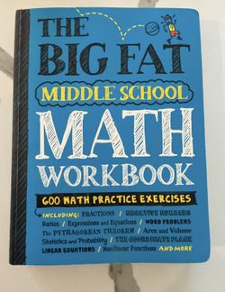 My Big Fat Middle School Math Workbook . Looks New $12