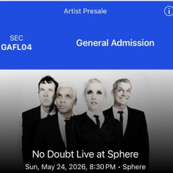 No Doubt 5/24 @ 8:30pm