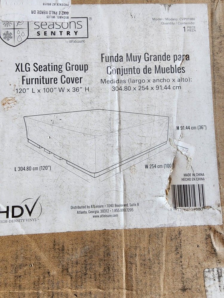 4 Season  XLG Seating Group Furniture Cover