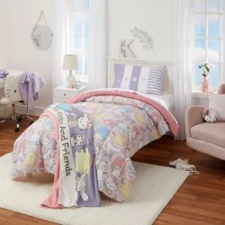 Hello Kitty ,my Melody ,kuromi And Friends Twin Soft Reversible Comforter Only New