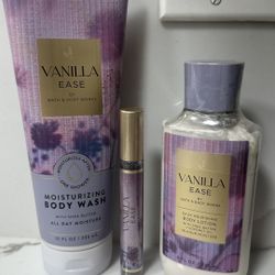Bath and Body Works 3pc Set Vanilla Ease 