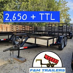 2026 12x5 Trailer Brakes and Gate Frenos Y Rampa. Traila. Angle, C&M Brand