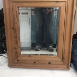 Natural Wood Framed Mirror 29”x25”