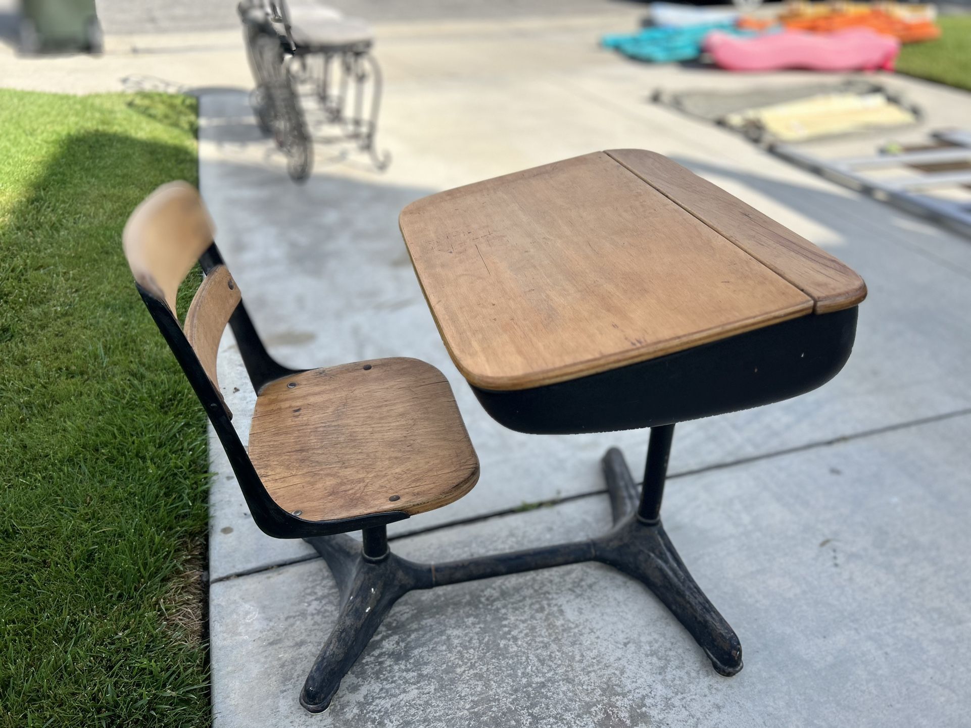 Antique desk and chair