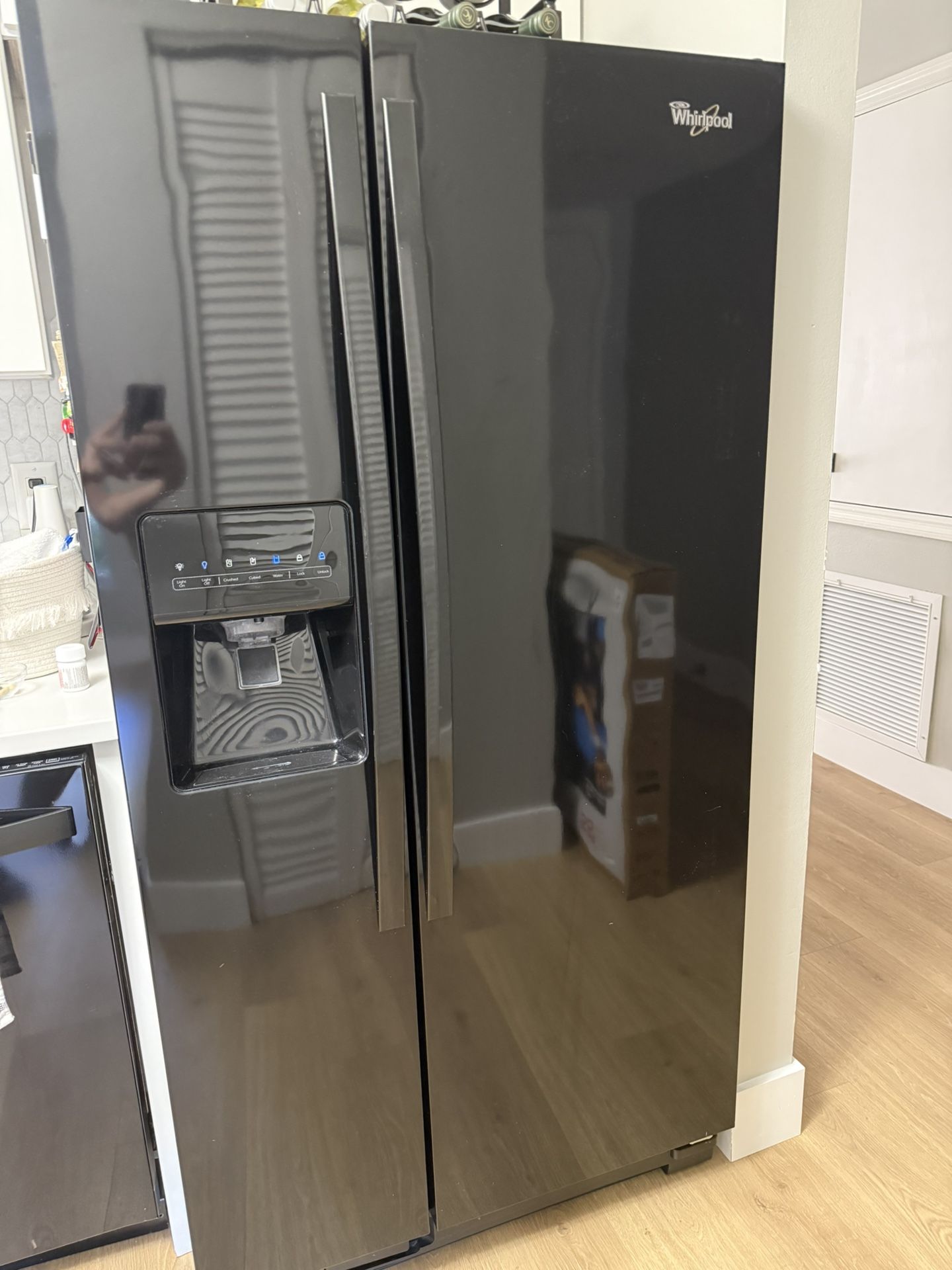 Black Whirlpool Side By Side Refrigerator