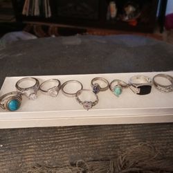 Rings Size 10 Womans 2 On The Right Is Mens. Size 12. All For 40 