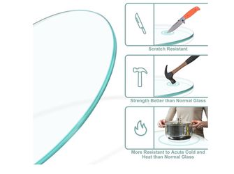 Round Tempered Glass Table Top