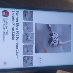 Pulsera Pandora 925 Sterling Silver Con Dije 