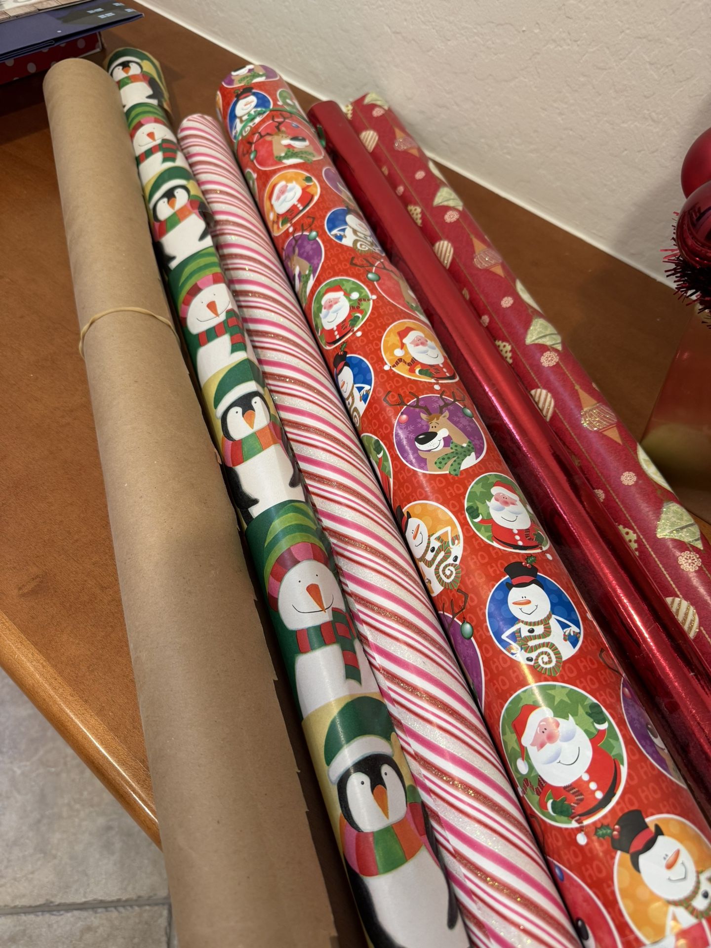 Christmas Wrap, Tissue Paper, And Boxes