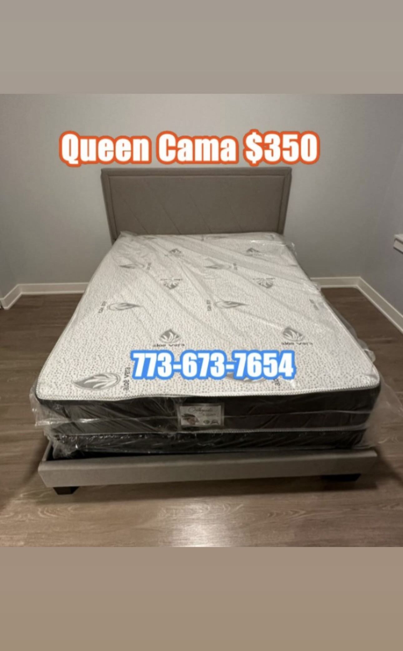 Brand New Queen Bed Frame With Mattress & Box Spring Today 🚨 Fast Delivery