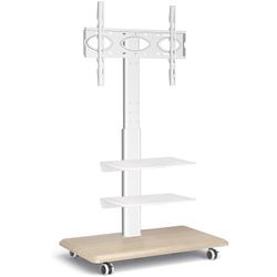 Rolling TV Stand on wheels for most 32-65 inch TVs, Mobile Floor TV trolleys Height-adjustable Rotatable Max. VESA 400x400mm