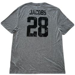 Fanatics Las Vegas Raiders Josh Jacobs Jersey T Shirt Mens Large Gray New
