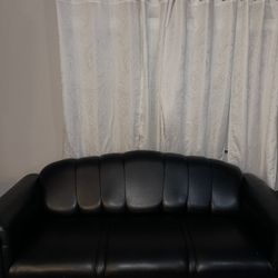 Black leather couch 