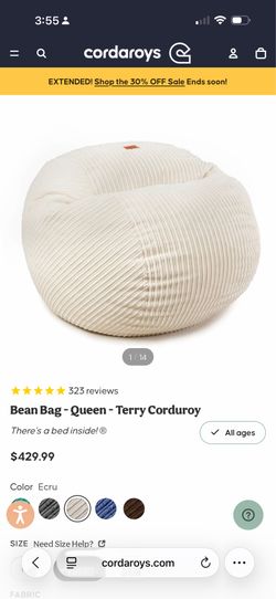 Bean Bag - Queen - Terry Corduroy