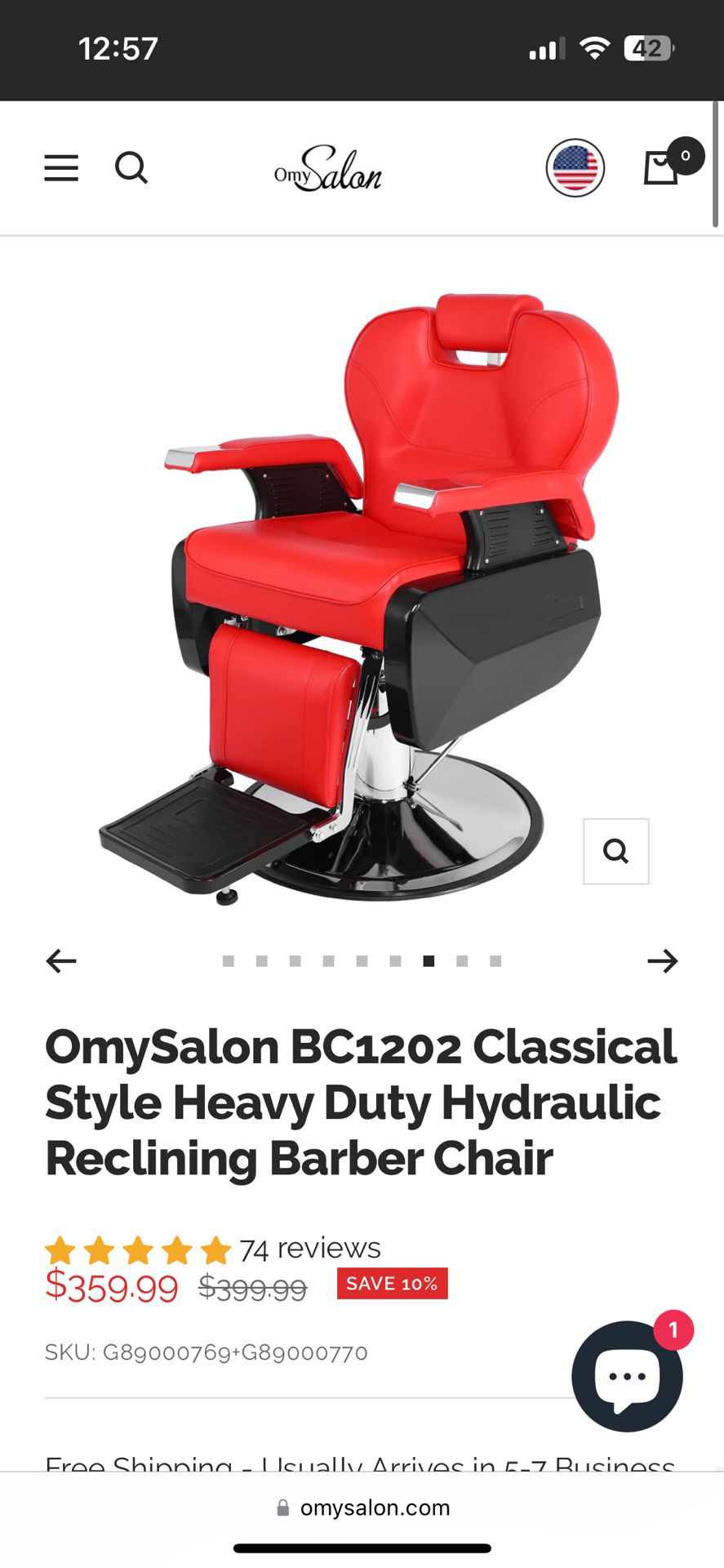 Heavy Duty barber Reclining Chair