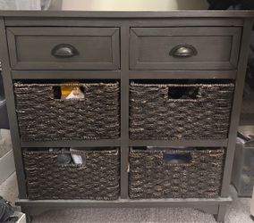 Storage Organizer with Wicker Baskets – $40 OBO