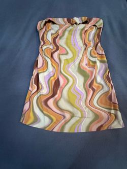 strapless mini dress  swirl Y2K