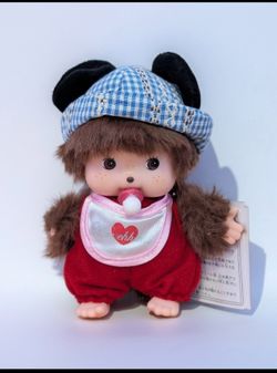Monchichi Bag Charm with Mouse Ears Keychain Doll