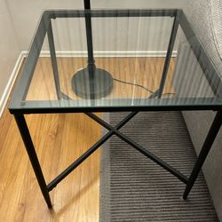 Beautiful  Glass And Metal End Tables 