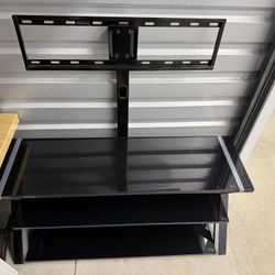 3 Tier Glass Tv Stand With Mount 