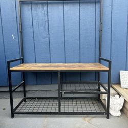 Entryway Hall Tree with Bench & Storage – $75