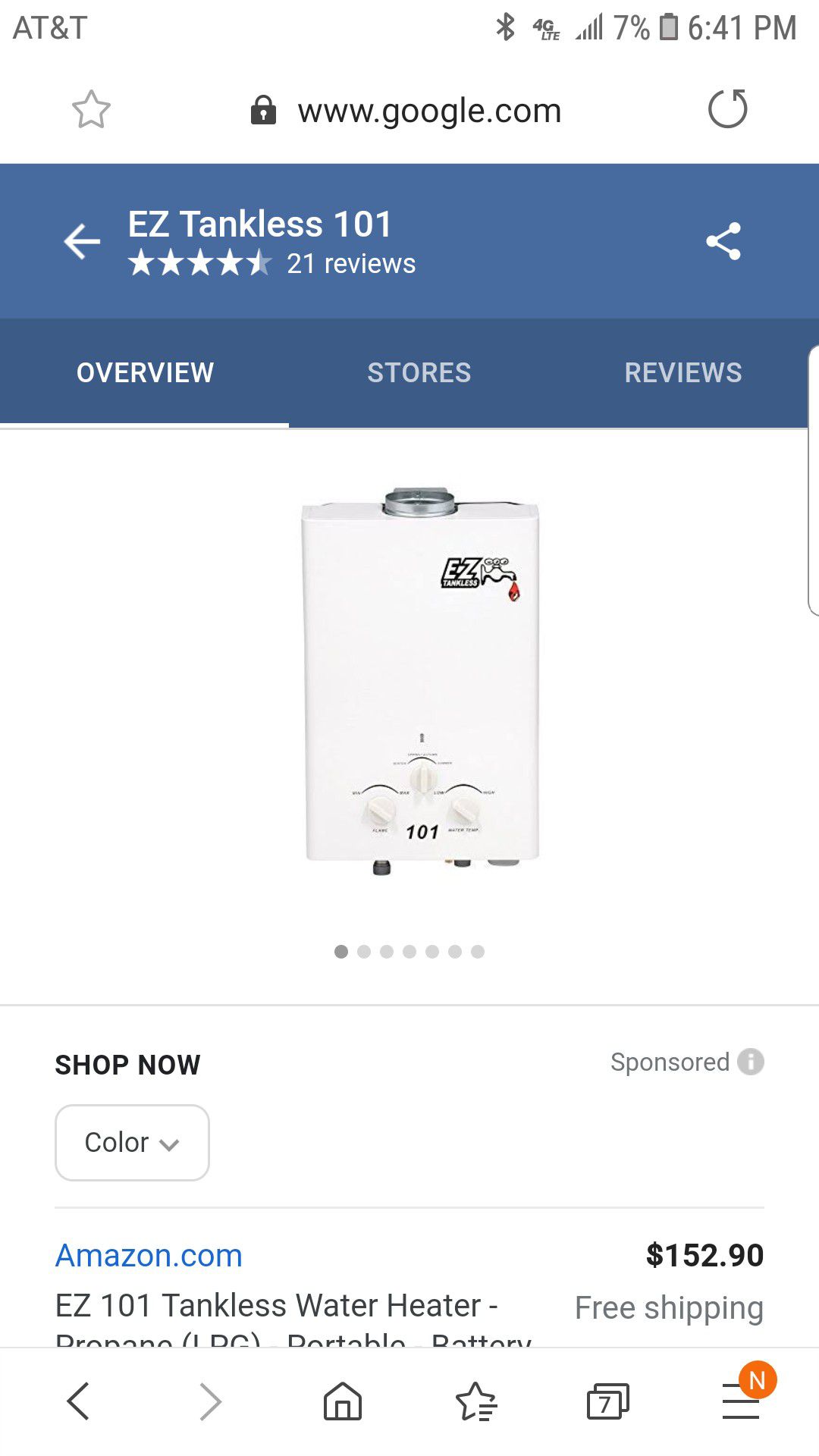 Ez 101 tankless hot water heater