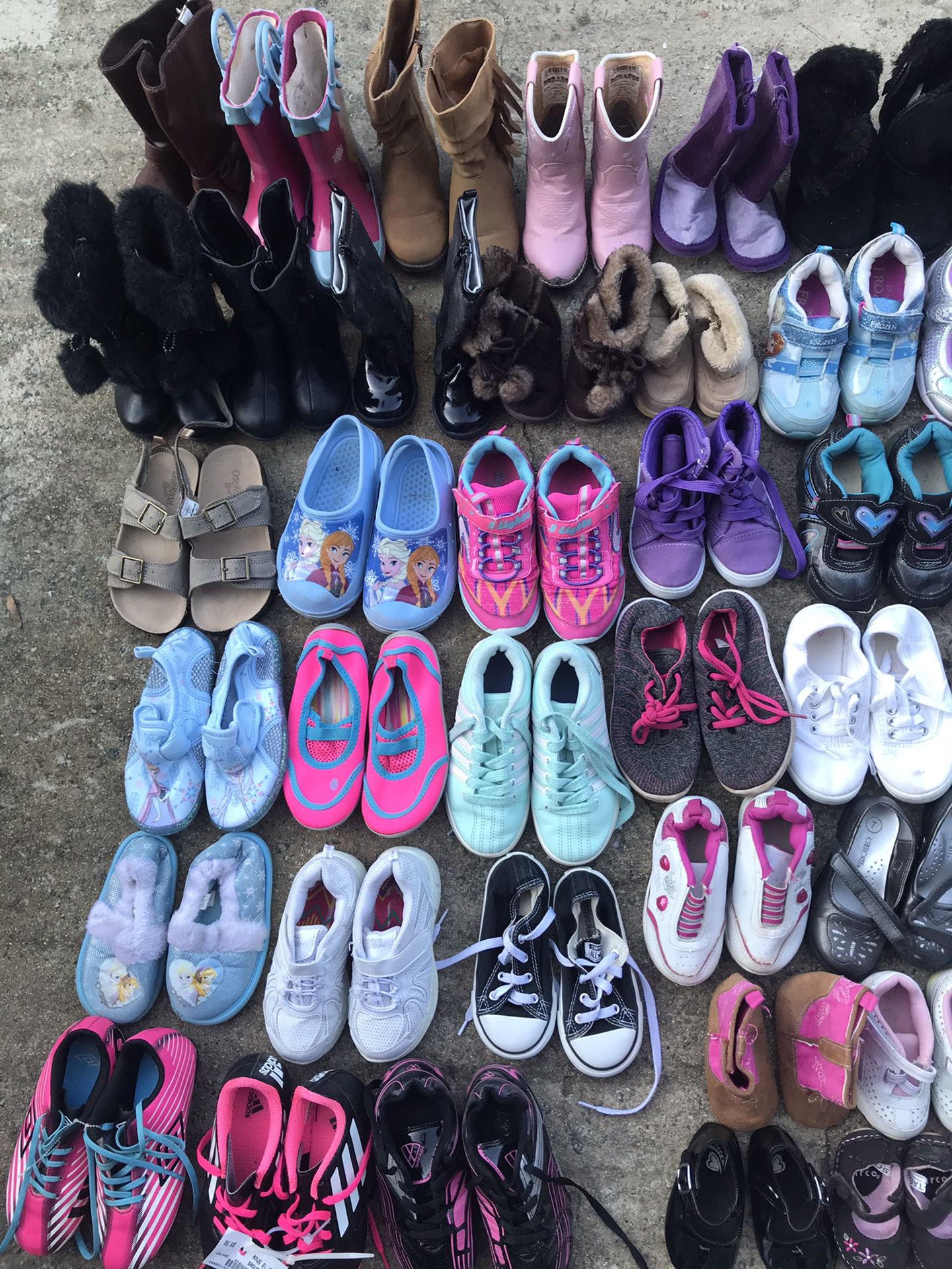 130 Pairs Girl shoes size 0 to 12
