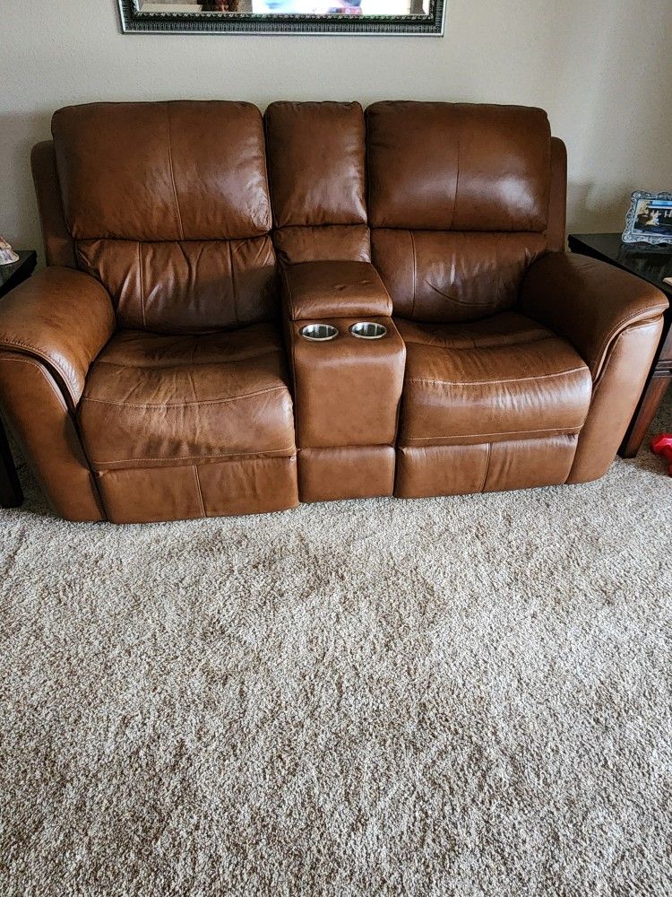 Reclining Leather Loveseat And Chair