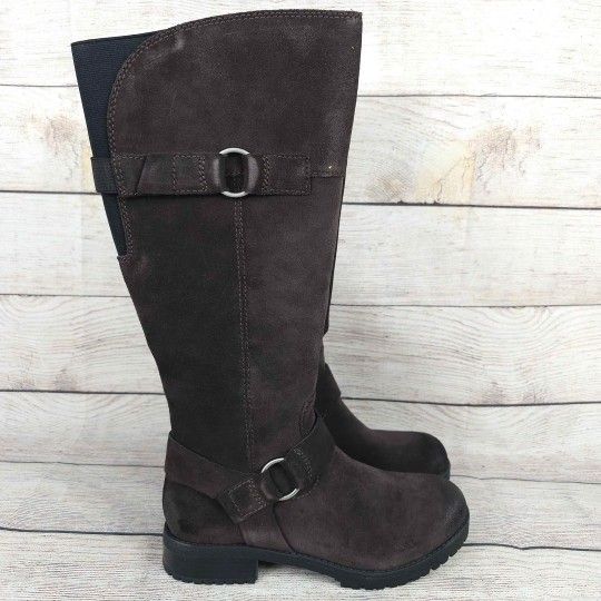 Clarks Women's Faralyn Dawn Dark Brown Suede High Boots (contact info removed)2 Size 6.5W