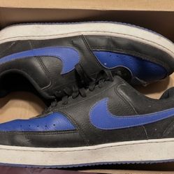 RARE 0 Nike Court Vision Lo Black Game Royal White Tennis Shoes Size 12