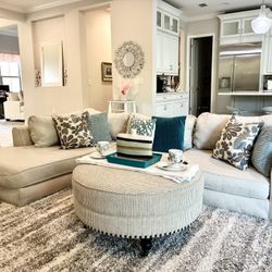 Beautiful Cozy Beige Sectional Couch  