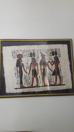 Egyptian Papyrus Large Scale Artwork 43 x 33