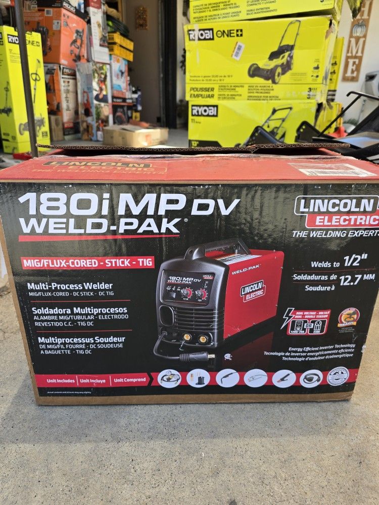 Lincoln Electric 180 Amp Weld-pak 180i Multi-process Stick/mig/Flux-core/tig 120v Or 230v Aluminum Welder