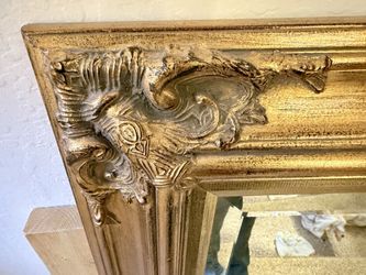 VTG XL Uttermost Ornate Gold Baroque Beveled Wall Mirror HEAVY 4 Ft X 5 Ft