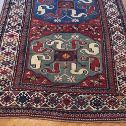 1870 Antique Caucasian Kazak Rug 5x7